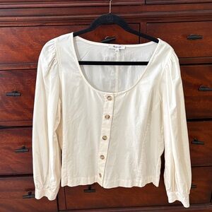 Madewell Cream Button-Down Women's Shirt